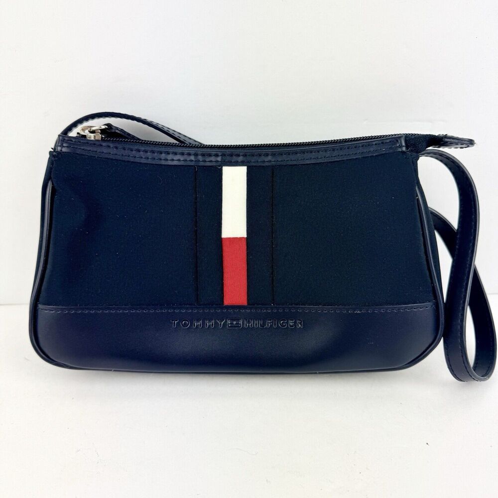 Y2K Vintage Tommy Hilfiger Mini Shoulder Purse Bag Blue 5x8" Underarm Streetwear